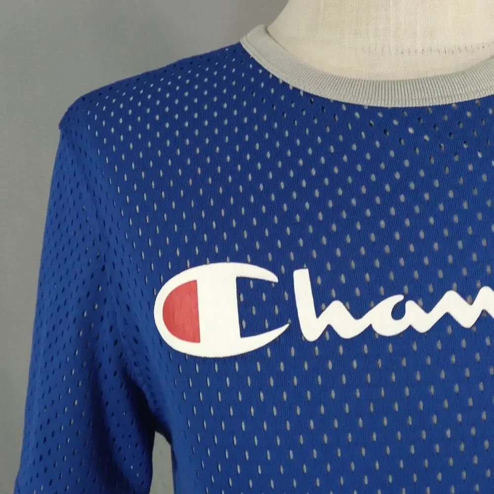 Champion shirt men's medium dual-layer reversible‎ blue grey mesh outdoor sports - Picture 4 of 13